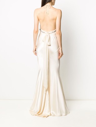 Roberto Cavalli Crystal-Embellished Long Dress