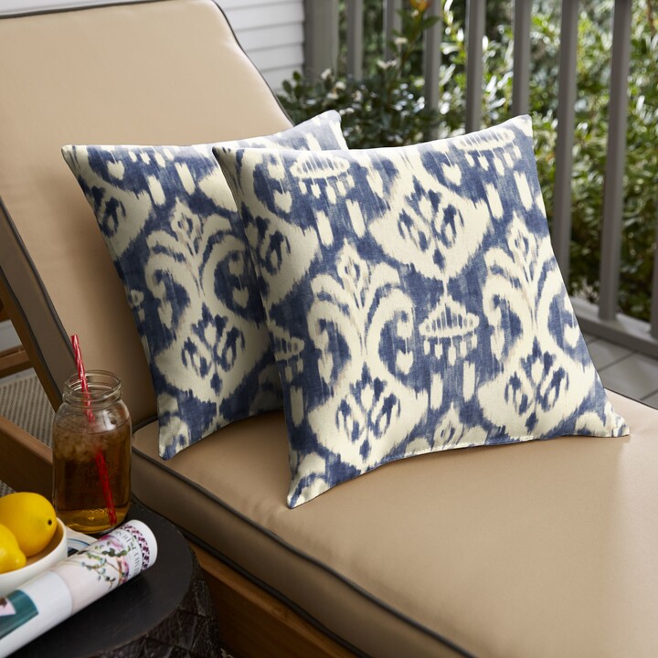 Marineland Indigo Outdoor Knife Edge Pillow Set by Havenside Home