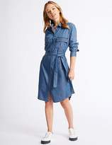Thumbnail for your product : Marks and Spencer PETITE Shirt Midi Dress with Belt