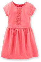 Thumbnail for your product : Carter's Bright Pink Crochet-Trim Dress