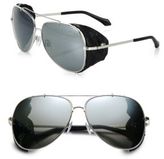 Thumbnail for your product : Roberto Cavalli Leather Detail 60mm Aviator Sunglasses