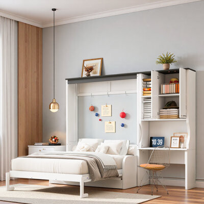 Murphy Bed With Sofa, Desk And Storage Cabinet