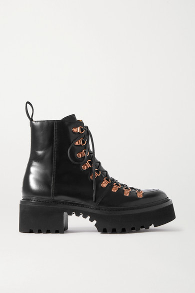 Grenson Nanette Leather Platform Ankle Boots Black Shopstyle