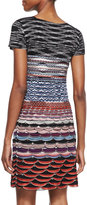 Thumbnail for your product : Missoni Short-Sleeve Knit Mini Dress, Red/Blue/Multi