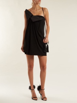 Saint Laurent Bow-embellished Strapless Crepe Dress - Black