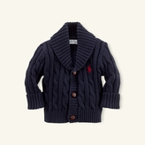 Thumbnail for your product : Cotton Cabled Shawl Cardigan