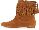 Thumbnail for your product : Aquazzura Tiger Lily Fringe Suede Bootie, Cognac
