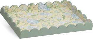 TJMAXX 20X14.5 Scalloped Aisha Faux Leather Tray