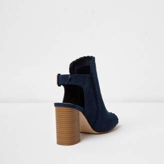 River Island Womens Blue peep toe block heel shoe boots