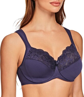 Curve Muse Women's Plus Size Unlined Underwire Lace Bra with