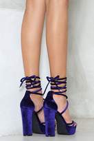 Thumbnail for your product : Nasty Gal Knot Your Baby Velvet Heel