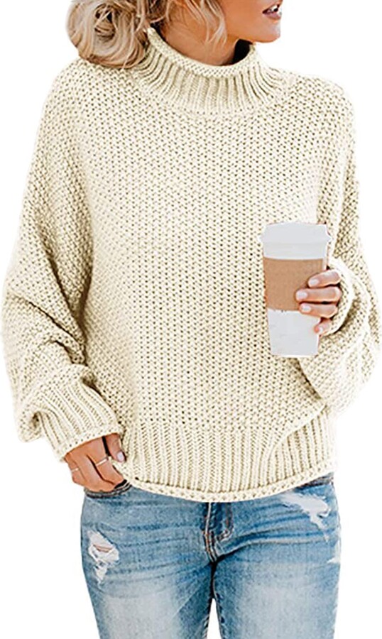 white loose knit jumper