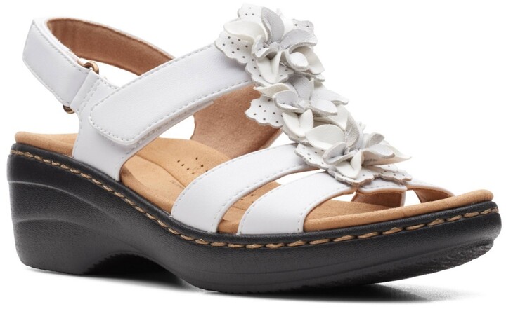 clarks white sandals