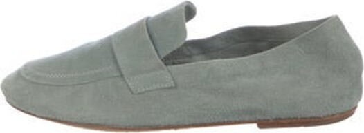 Officine Creative Suede Loafers Green Round-Toes Includes Dust Bag