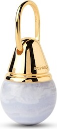 Zales PDPAOLA™ at 12.0mm Blue Agate Bead Hoop Earring and Necklace Charm in Sterling Silver with 18K Gold Plate