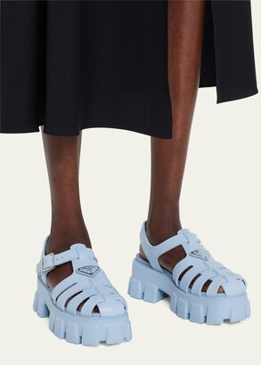 Prada Rubber Logo Chunky-Sole Fisherman Sandals