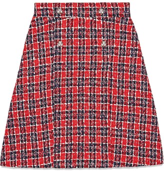 Gucci Tweed check A-line skirt