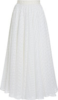 Embroidered Treillage Midi Skirt 