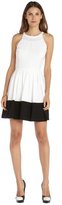 Thumbnail for your product : Ali Ro optic white and black woven sleeveless colorblock dress