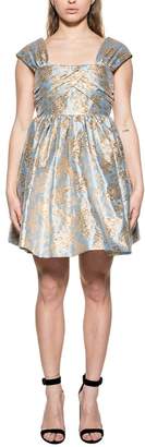 MSGM Celestial/gold Brocade Dress