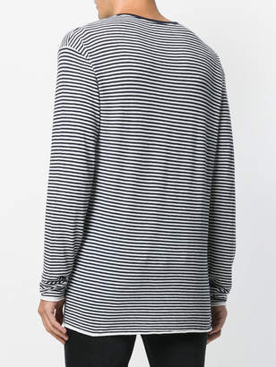Laneus striped V-neck jumper