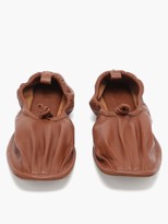 Thumbnail for your product : Hereu Puntera Gathered Square-toe Leather Flats - Brown