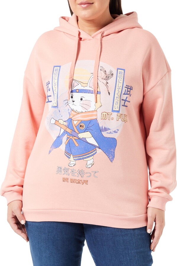 Koton Women's Printed long sleeve anime hoodie Sweatshirt ShopStyle