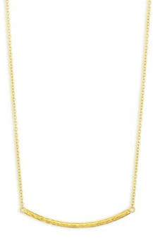 Gurhan Curved Bar 18K Yellow Gold& 22K Yellow Gold Necklace