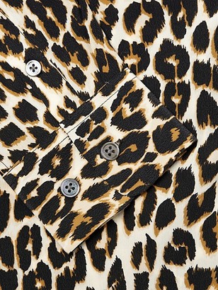 Equipment Slim Signature Silk Leopard Print Shirt