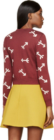 Thumbnail for your product : Carven Burgundy Wool Cropped Arrow Sweater