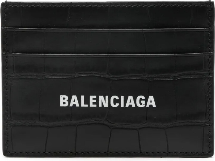 Balenciaga Cash logo-print card holder