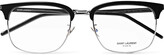 Thumbnail for your product : Saint Laurent Square-Frame Acetate And Silver-Tone Optical Glasses