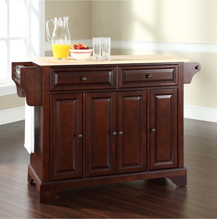 Crosley Lafayette Natural Wood Top Kitchen Island
