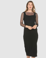 Thumbnail for your product : Faye Black Label - Women's Black Slip Dresses - Bianca Fitted Dress - Size One Size, 14 at The Iconic