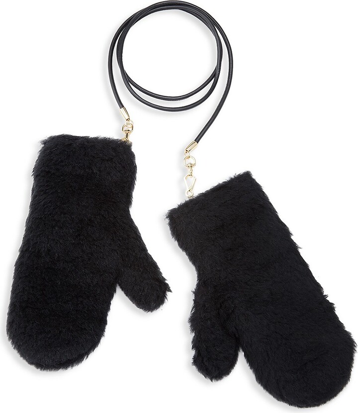 Max Mara Ombrato Teddy Mittens ShopStyle Scarves & Wraps