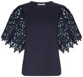 See By Chloé Guipure Lace Trim T-Shirt