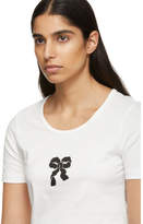 Thumbnail for your product : ALEXACHUNG Off-White Silky Bow Print T-Shirt