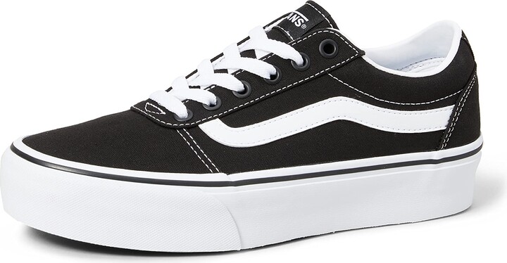 vans white black