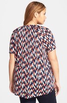 Thumbnail for your product : Lucky Brand Ikat Print Short Sleeve Top (Plus Size)