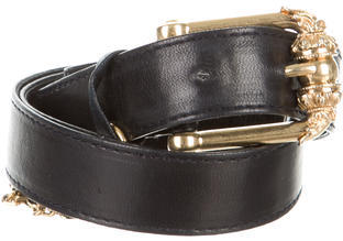 Alexander McQueen Leather Chain-Embellished Belt