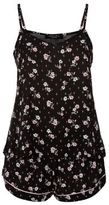 Thumbnail for your product : New Look Petite Black Floral Print Pyjama Cami & Short Set