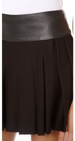 Thumbnail for your product : Alice + Olivia Box Pleat Skirt with Leather Waist