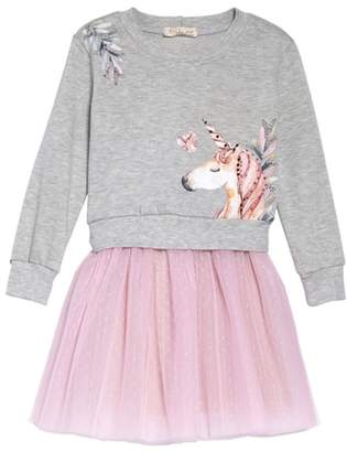 Truly Me Unicorn Sweatshirt & Tutu Dress Set