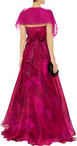 Thumbnail for your product : Mikael Aghal Printed silk-organza gown