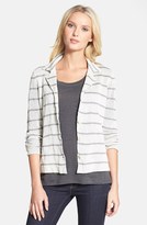 Thumbnail for your product : Eileen Fisher Notch Collar Stripe Sweater Jacket (Regular & Petite)