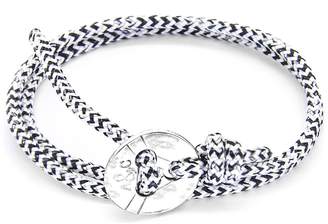 Camilla And Marc Anchor & Crew ANCHOR & CREW Unisex's White Noir Lerwick Silver and Rope Bracelet of Length 17 cm - 23 cm
