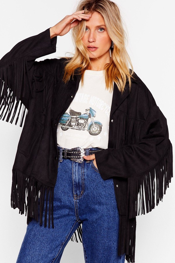 fringe coat womens