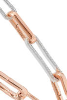 Thumbnail for your product : Monica Vinader Alta Capture Sterling Silver And Rose Gold Vermeil Diamond Charm Bracelet