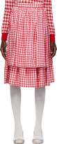 Red Layered Midi Skirt 