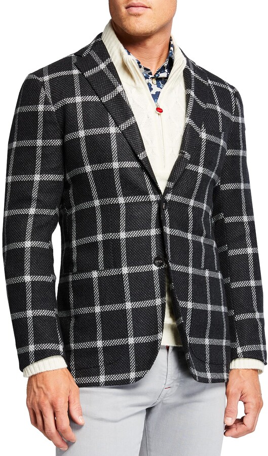 Kiton Men's Exploded Windowpane Cashmere Sport Jacket ShopStyle